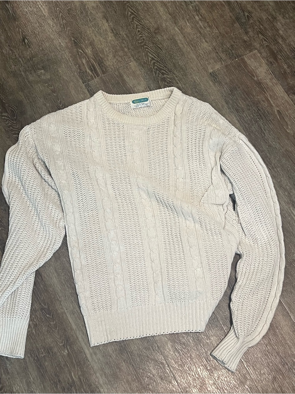 VINTAGE OVERSIZED Cable Knit Crewneck Sweater